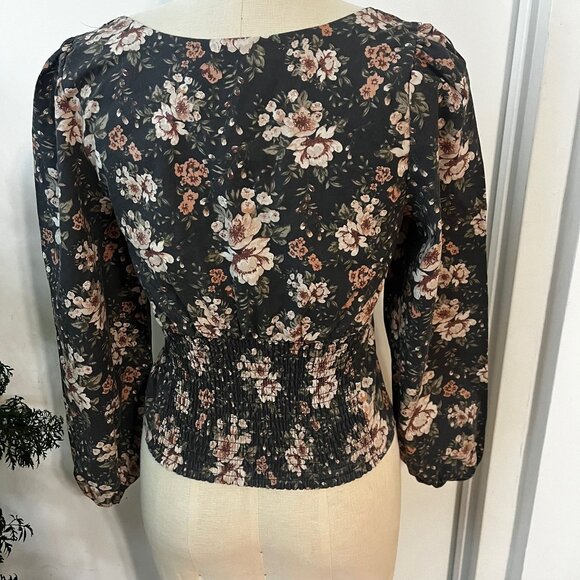 ABERCROMBIE & FITCH Square Neck Floral Blouse Balloon Sleeve Size XS - Picture 4 of 10